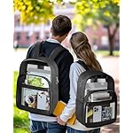 Clear Backpack, Heavy Duty Transparent Bookbag for School, Fabric & PVC Transparent Backpack with Reinforced Strap for Women Men, Capacity Clear Bag for College, Travel, Security, Black - Image 5