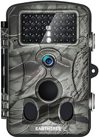 Game Trail Camera 1080P 12MP with Sound Scouting Camera with 2.4in LCD Screen No Glow Black Infrared Night Vision 0.5s Trigger Speed for Wildlife Hunting Monitoring and Farm Security (Brown 1)