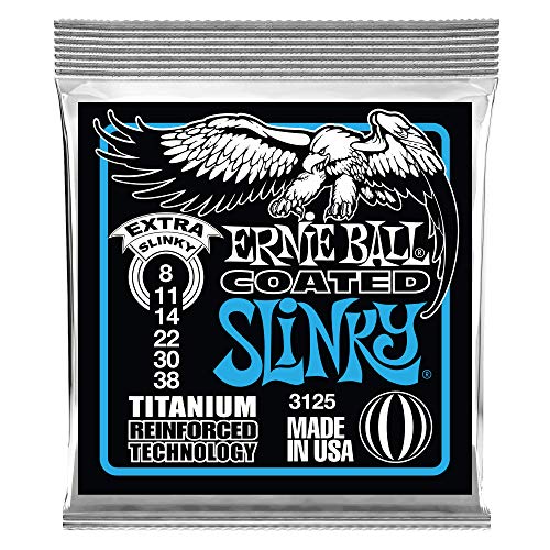 Image of Ernie Ball Extra Slinky Coated Titanium Electric Guitar Strings, 8-38 Gauge (P03125)