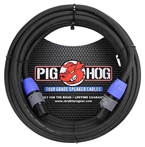 Cable speakON de calibre 14 Pig Hog PHSC100SPK negro de 100 pies para altavoz de alta fidelidad