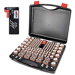 Batterij-opbergdoos – Batterij-opbergdoos Container voor 156+ AA AAA 9V C D lithium 3V A23 CR 2032, CR 2016, CR 1632, CR…