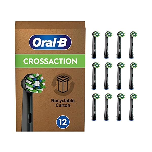 Oral-B CrossAction Aufsteckbürsten für elektrische Zahnbürste, 12 Stück, Mundreinigung mit CleanMaximiser-Borsten…