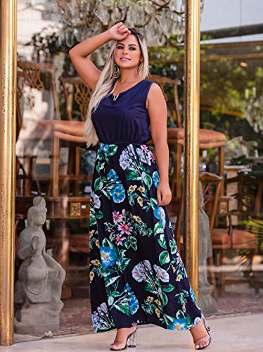 Vestido Feminino Midi Longo Estampado + Colar Brinde (G/40-42, Estampa 05) - YE1213