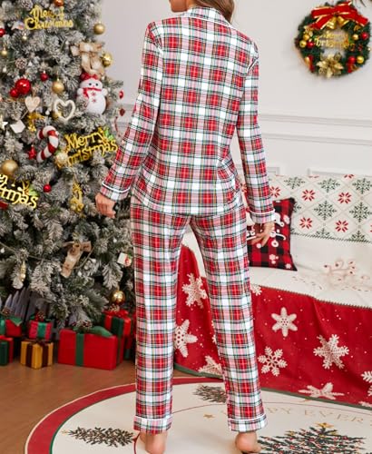 Image of Women's Pajama Sets Long Sleeve Sleepwear Button Up Shirt With Pajama Pants Soft Pjs Lounge Sets