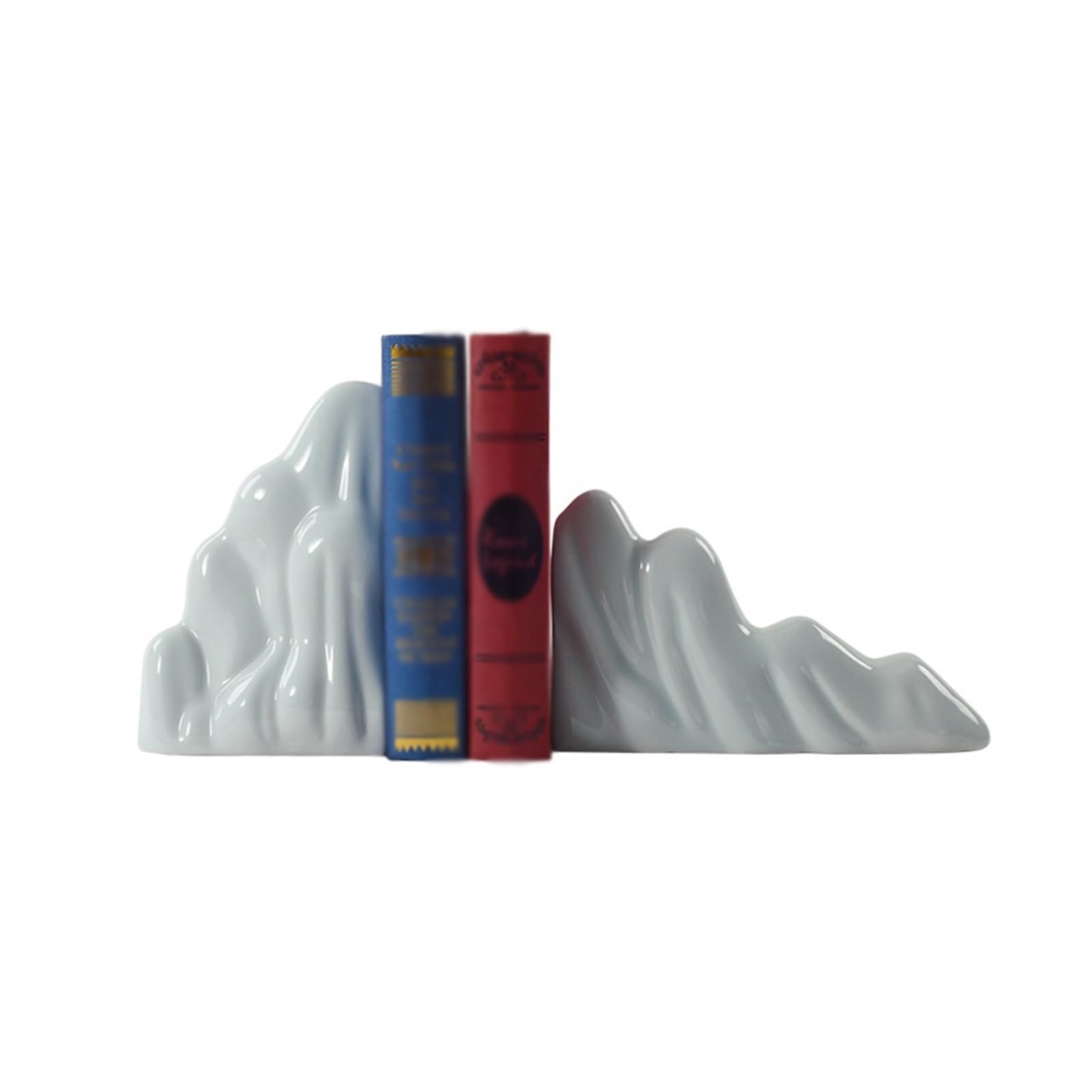 Shelves 1 Pair Bookends Chinese Ceramic Reading Bookend Decorative Figurine Accent Piece for Home Office Table and Desk Decor Book Support