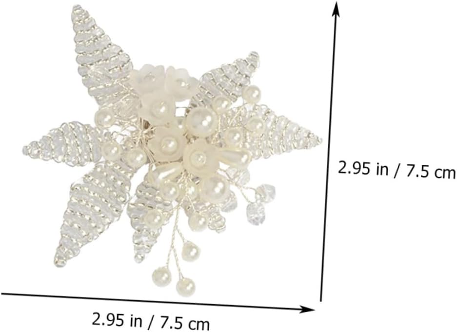 OUNONA Pearl Shoe Buckles Elegant Flower Clips DIY Decor Accessories for Wedding Party Dress Shoes Flats Boots Sandals Easy to Install Removable Charm