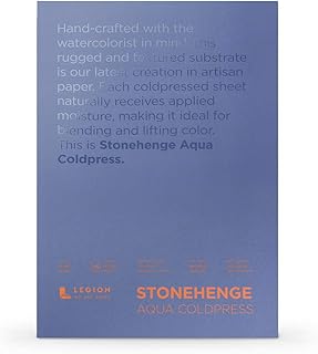 Legion Stonehenge Aqua Watercolor Block, 7x10, White 15 Piece