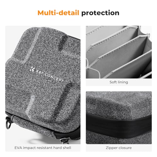 Image of K&F Concept 10 in 1 Lens Filter Case, Hard Shell Camera Filter Pouch Up to 82mm with Hand Strap, Waterproof Camera Lens Filter Storage Wallet for ND UV CPL Filter Pouch
