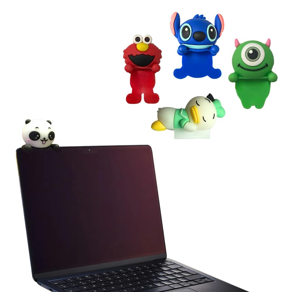 CRYSENDO 5pcs Laptop Charms For Screen Edge | Cute Cartoon Characters Doll Support For Narrow Desktops | Adorable Work Companion - Panda, Pekkle, Elmo, Stitch, One Eye Monster (B0CVL6HMCS) Amazon Price History, Amazon Price Tracker