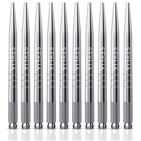 20 Piece Microblading Pens Kit, Disposable Aluminum Handles For Permanent Makeup Eyebrow, Professional Microblade Supplies Pen Tool For Fuller Lush Brows with Lock-Pin and Ergonomic Grip Cover