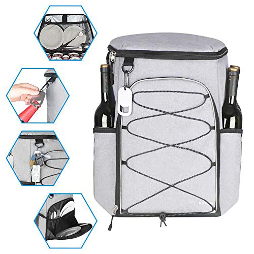 Seehonor Insulated Cooler Backpack Leakproof Soft Cooler Bag Lightweight Backpack Cooler For Lunch Picnic Fishing Hiking Camping Park Beach, 25 Cans #TOP3