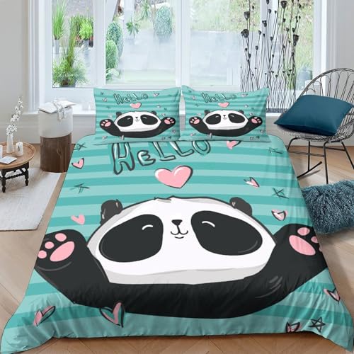 Housse de couette panda mignon en microfibre 140x200 - 4
