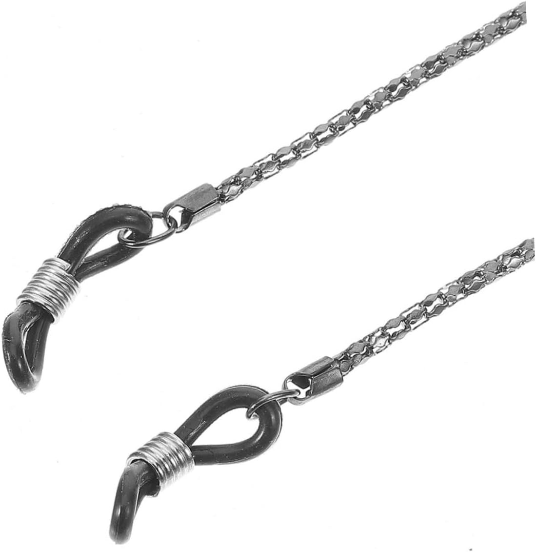 Metal Eyeglass Chains 6pcs Silver Hollow Link Anti-slip Glasses Necklace Strap for Women and Men, Adjustable Eyeglass Straps Suitable for Work and Travel