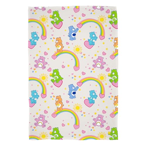 Care Bears - Couverture Polaire Officielle Super Douce et Chaude - Motif ensoleillé - avec Ours Grincheux et Joyeux - Parfaite pour la Maison, la Chambre à...