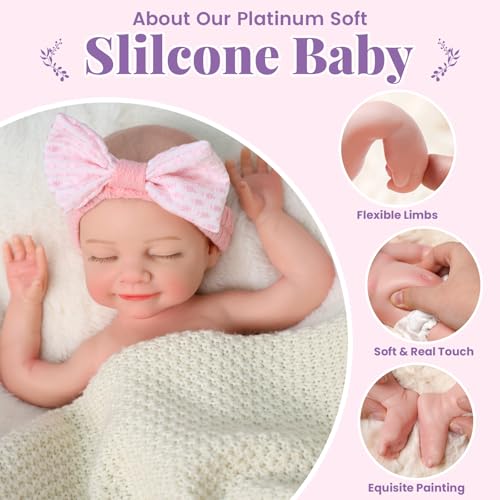 Muñeca de silicona BABESIDE 16" 4.9 lb miniatura 2