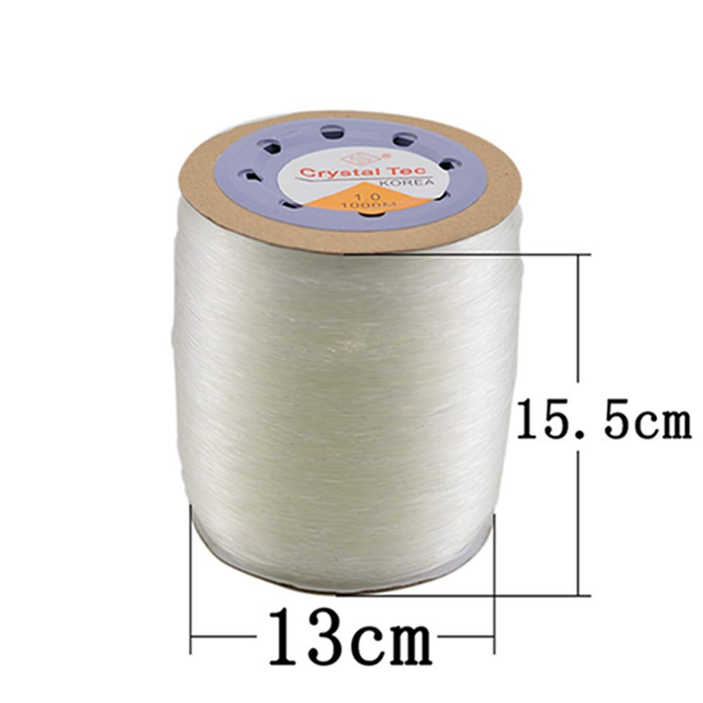Fil de nylon élastique transparent - 400 m - Idéal pour les bracelets DIY, les bijoux, les perles, les perles - 1,5 mm