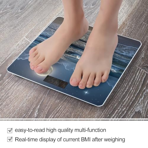 Báscula digital de baño con pantalla LED clara y vidrio templado miniatura 5