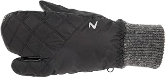 HORZE Adult Padded Warm Mittens for Men, Women and Kids, Tactile Control | Equestrian Trigger Finger Mittens, Insulated Premium Leather Design Mitten Gloves for Men, Three Finger Style Winter Riding