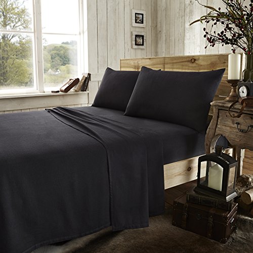 GC GAVENO CAVAILIA Luxury Flannel Plain Fitted Sheet, 100% Brushed Cotton Easy Care Bedding Accessory - Image 4