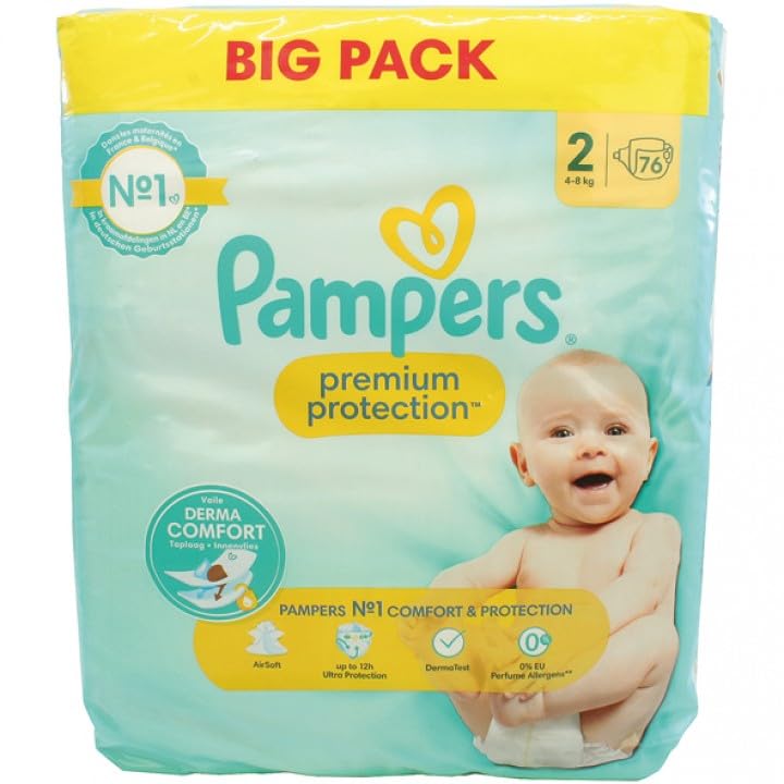 Pañales desechables marca PAMPERS. Modelo Pampers diapers new baby Gr. 2 (4-8kg) 76cs