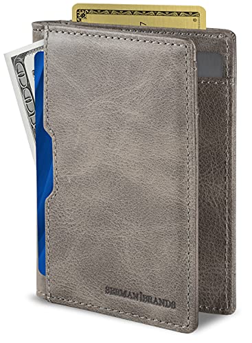 Image of SERMAN BRANDS Wallets for Men Slim Mens leather RFID Blocking Minimalist Card Front Pocket Bifold Travel Thin