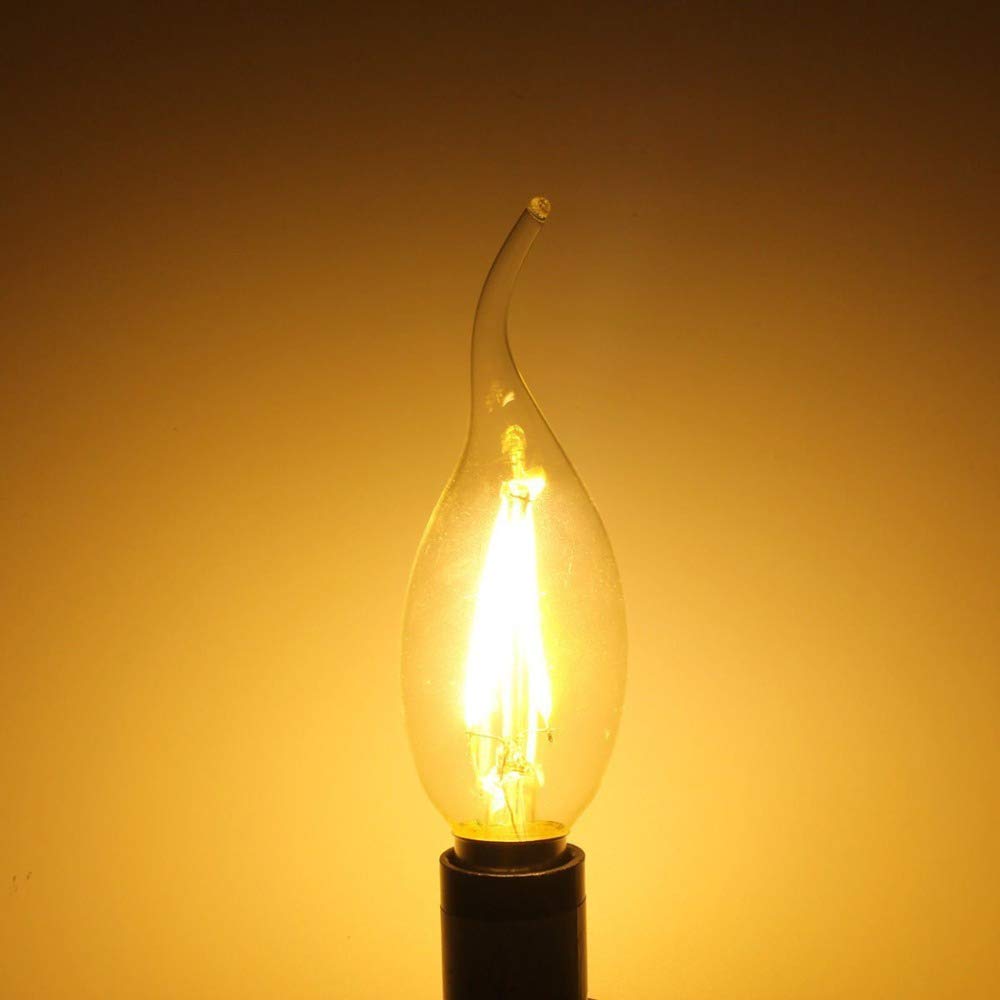 20er-Pack E14 LED Kerze Lampe,Retro Nicht Dimmbar Glühfaden Classic Kerzenform Filament,4W(Entspricht 40W Halogenlampe) 2700K Warmweiß 400LM Klare Kerzenlampe
