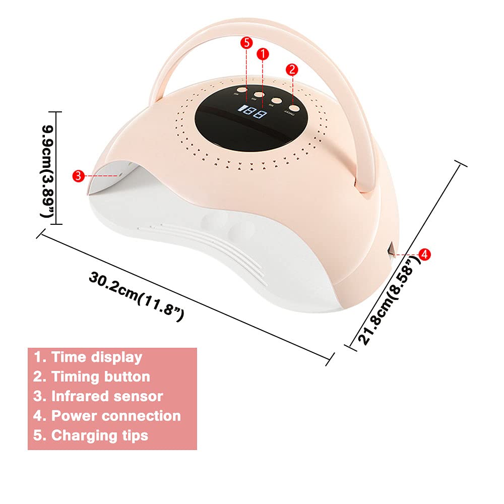 lamparas para uñas. Lámpara de uñas de gel inalámbrica de 120 W, lámpara de curado de secador de uñas LED recargable, luces de uñas de gel profesionales, herramientas de manicura for decoración de uña