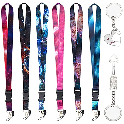 Cordon Tour de Cou Strap Lanière 6 PCS Laniere Tour de Cou avec 6 Détachable Porte-clés, Cordon Tour de Cou Badge, Cordon Telephone Portable, pour Telephone...