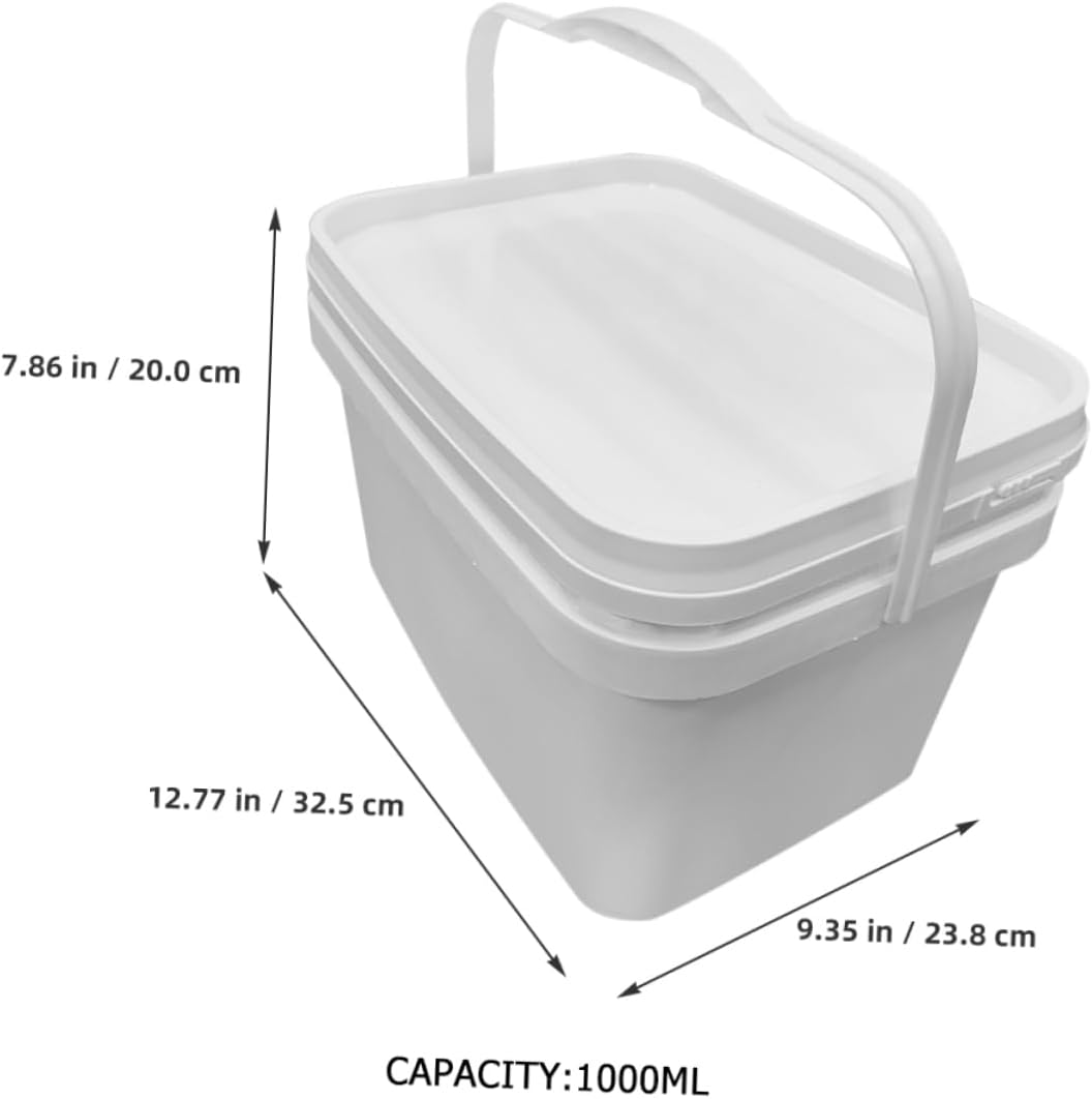 2pcs Plastic Paint Storage Bucket with Lid Wide Mouth Container for Paint Pigment Liquid Storage Material for Home Diy Projects