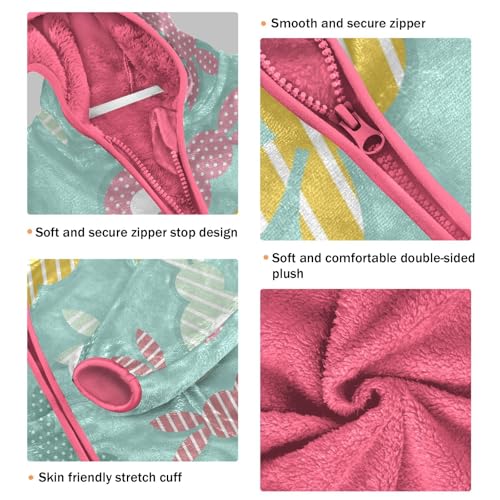 OTVEE Colorful Easter Bunny Kids Hoodie Jacket Fall Spring Full Zip Warm Outwear Coat3