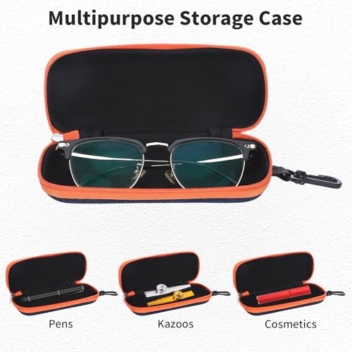 Image of 3 PCS Denim Glasses Case,Zipper Eye Glass Case Portable Glasses Storage Box, Travel Glass Cases with Hook Clasp