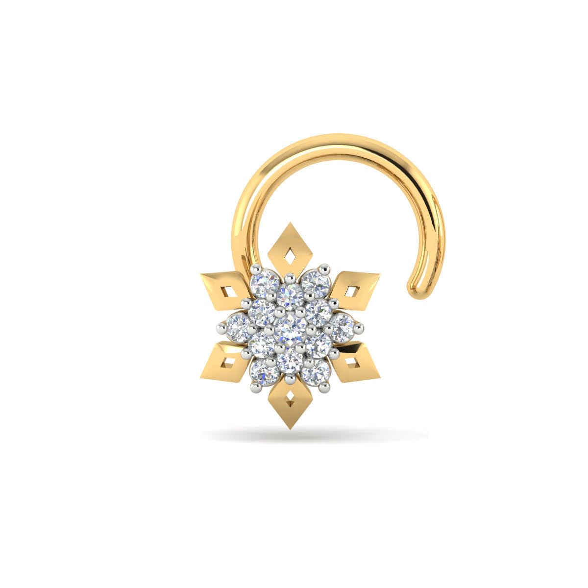 925 Sterling Silver 18K Gold Plated Layered Brilliant Wired Nose Pin for Women and Girls | With Certificate of Authenticity and 925 Stamp-image-28