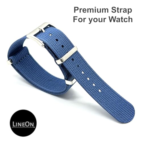 Image of Lineon 20mm & 22mm Stainless Steel 304 Buckle & loop Nylon Vintage Style NATO Watch Strap ONE WAY NATO Nylon STRAP Imported Quality With Pins and Pin Remover Tool (Include)