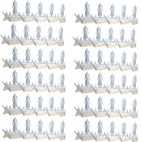 LEHUOJIA Anti Climb spikes12PCS (Large) Length 188 Exterior Wall Spike Intruder Deterrent Fence Wall Spike Bird Repellent Spikes of Metal Deterrent Animal Thieves Intruder Full Hot Dipped Galvanized