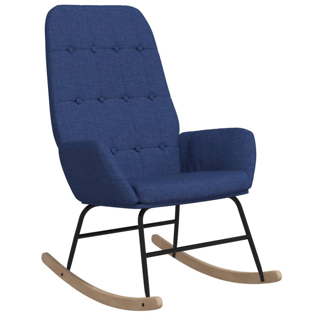 Genérico Silla Mecedora de Tela Azul, Mecedoras Azul,341257