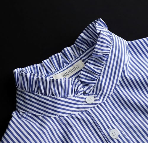 NIDMIDO Women Ruffle Mock Neck Detachable Half Blouse Shirts Fake Collar Dickey Collar Faux False Collar for Girls4