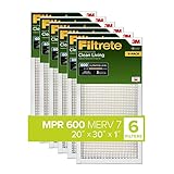 Filtrete 20x30x1, AC Furnace Air Filter, MPR 600, Clean Living Dust Reduction, 6-Pack (exact...