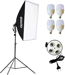 Kit Softbox com 4 lampadas LED e tripé de 2m, luz contínua para estúdio foto e vídeo