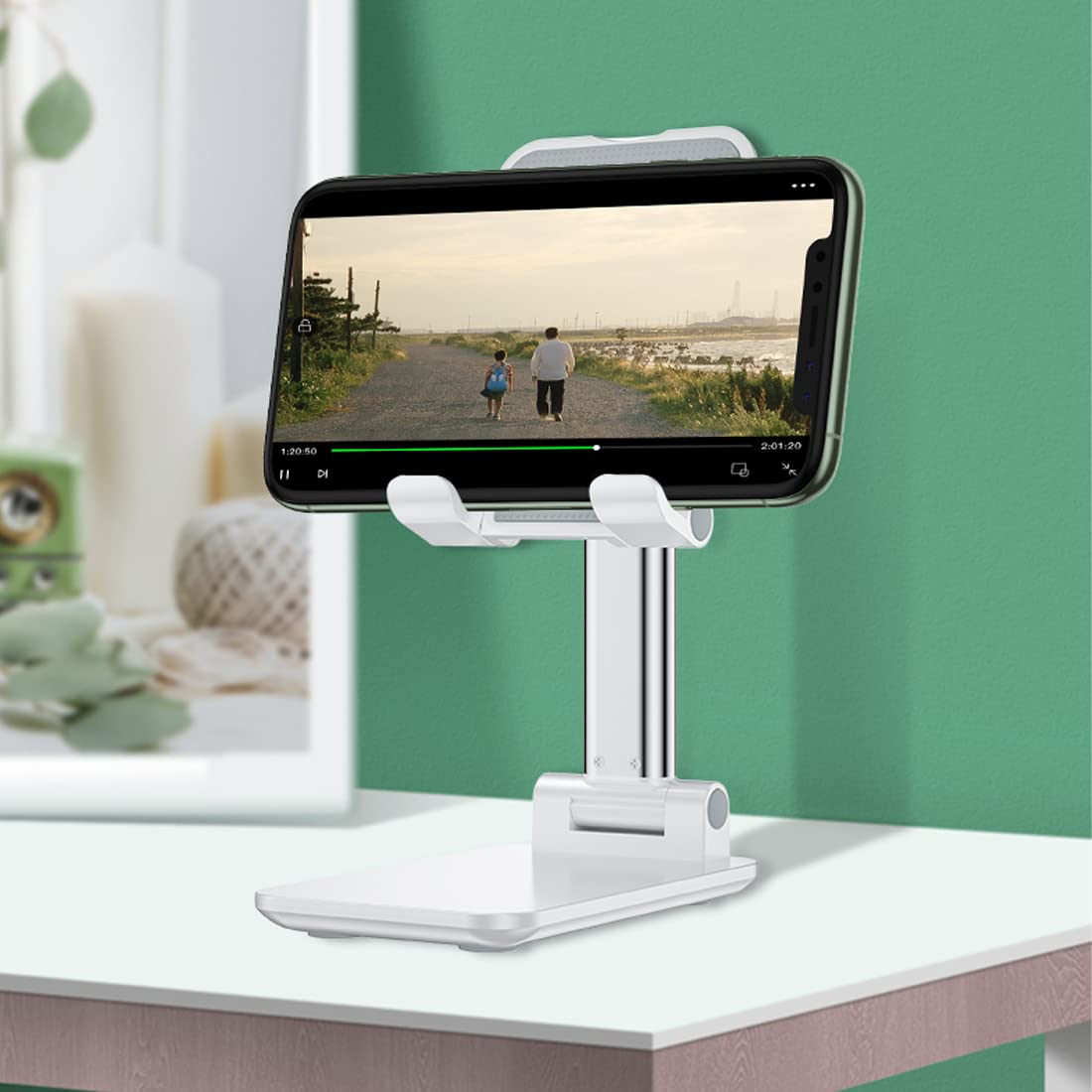 Supporto Regolabile Per Smartphone Da Scrivania - Pieghevole, Bianco, Universale - Foto 9