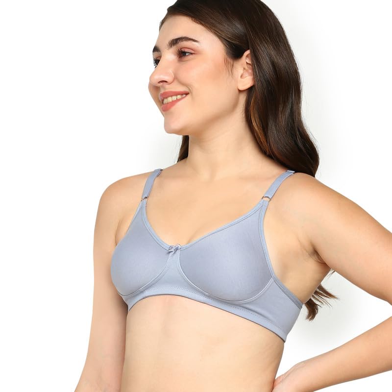 Image of BLOSSOM Women's Everyday T-Shirt Bra with Molded Cups,Non Padded and Non Wired,Cotton-Polyester Fabric -Perfect for Uniforms and Casual Wears Lara