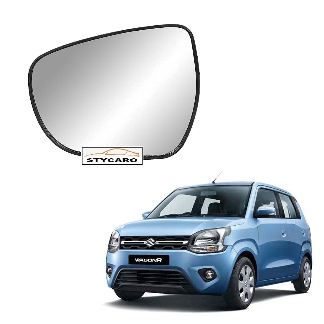 STYCARO -ORVM Side View Sub Mirror Glass/Sub Mirror Plate compatible with New Maruti Wagon R 3rd GEN 2019-2025 Year Model (MIRROR FITTING SIZE 1, LEFT PASSENGER SIDE)