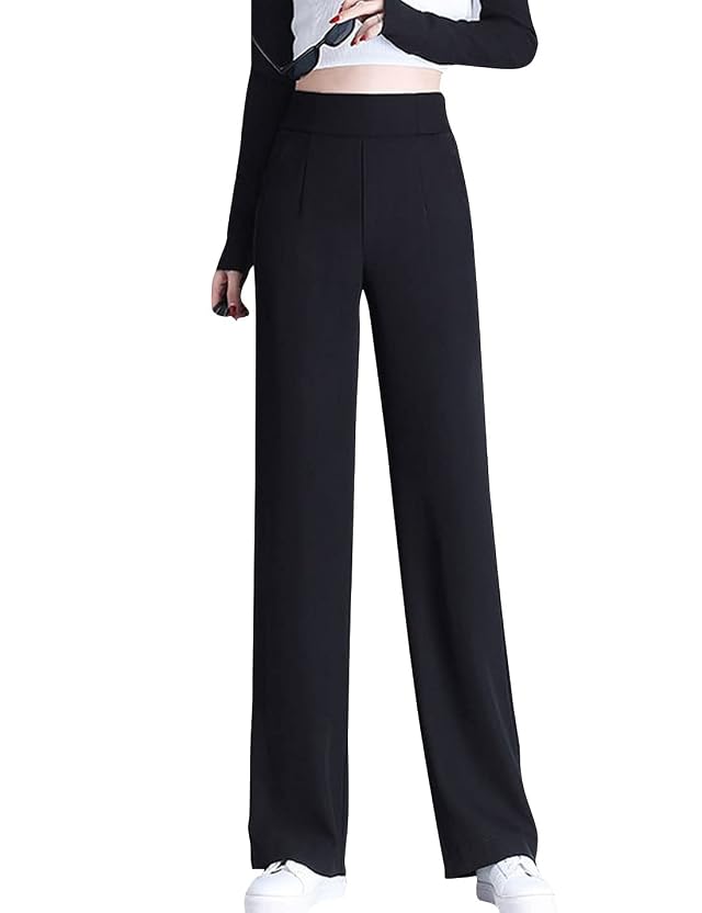 ZGZZ7 Womens Casual High Waist Wide Leg Pants Floor Length Pants