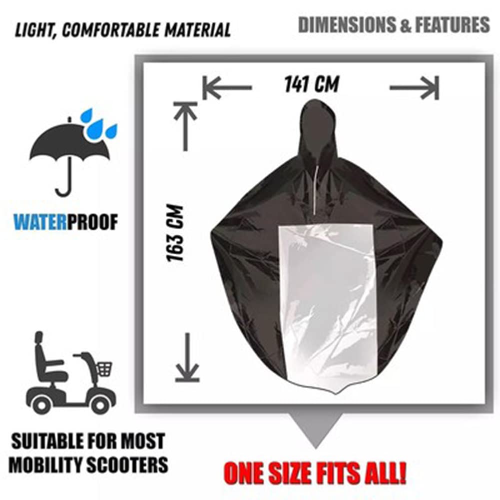 KanDuo Poncho Impermeable con Capucha for Lluvia, Poncho de Lluvia Impermeable for Scooter de Movilidad, Impermeable Grande a Prueba de Viento, Cubierta for Lluvia Reutilizable for Exteriores