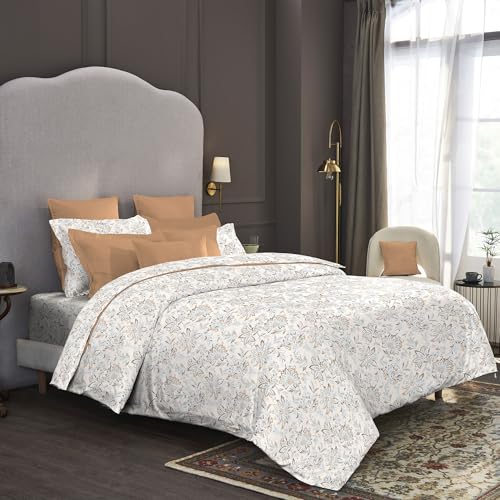 Image of Trident Nectarsoft King Size Bedsheet, 100% Cotton Bedsheet for Double Bed, 5-Piece Set (1 Bedsheet with 4 Pillow Covers) Superior Softness, 400 Thread Count, Luxurious Finish - Adelia Beige