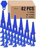 Innconee 42 Pcs Hydraulic Oil Service Plugs Large Medium Small Sizes Multi Pack Rubber Universal Industrial Hydraulic Hose Plugs for Oil Pipes, Hose, Irrigation, 3 Sizes (Blue)