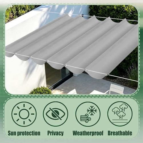 Voile ombrage rétractable avec oeillets et cordons en tissu imperméable
