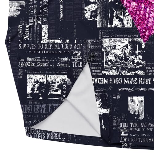Image of PESION Womens Short Sleeve T-Shirt Sequined Tops O-Neck Funny Graphic Tees Blouse