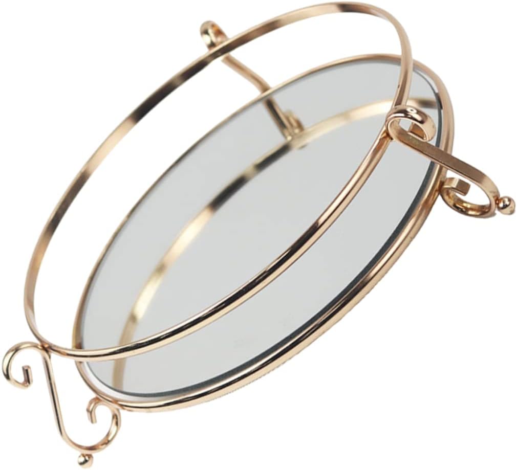 1pc Decorative Mirror Tray for Cosmetics Storage Makeup Organizer Creative Tray for Vanity Desktop Decor and Giving