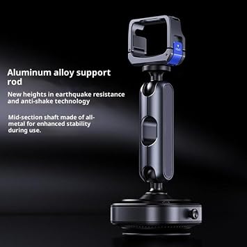 Coverzone Alüminyum Alaşımlı Şarjlı Vakumlu – DJI Osmo Pocket 3 ile Uyumlu Aksiyon Kameraları için Araba Çekim Braketi – Ayarlanabilir Açılar, Güçlü Emiş ile Düz Yüzeylerde Sabit Çekim | DJ-3