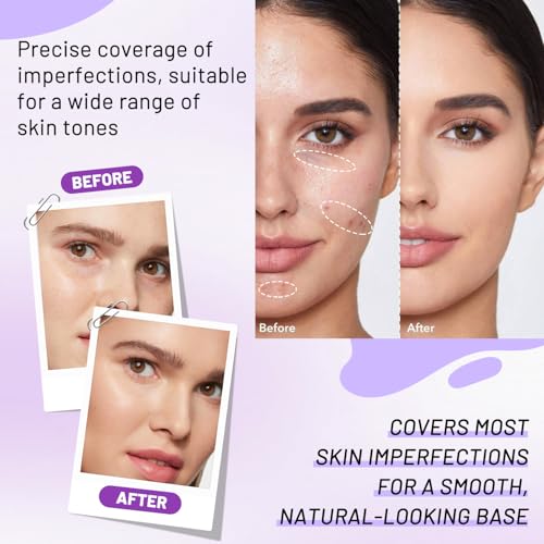 Image of Soft Matte Cream Concealer Palette | 8 Shades | Waterproof Full Coverage | Long Lasting Lightweight Formula | with Applicator for Blemishes Cover (Medium+Light)